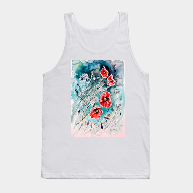 Playful poppies Tank Top by kovacsannabrigi